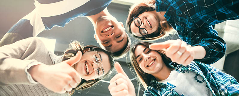 Group Of Friends Making A Circle, Teenage Solidarity , Friendshi